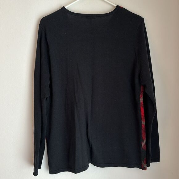 J. Jill Women Argyle Wool blend knit red black sweater long sleeve size Large! - Picture 8 of 8
